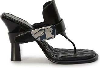 Burberry Zwarte Leren Bay Tussenstuk Mules