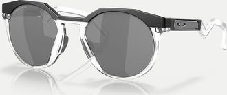 Oakley Hstn - Occhiali da sole rotondi polarizzati color nero opaco con lenti grigie a specchio