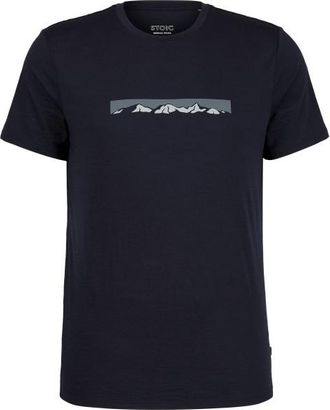 Stoic Merino155 LaholmSt. Print T-Shirt Ridge Merinoshirt f&uuml;r Herren | blau