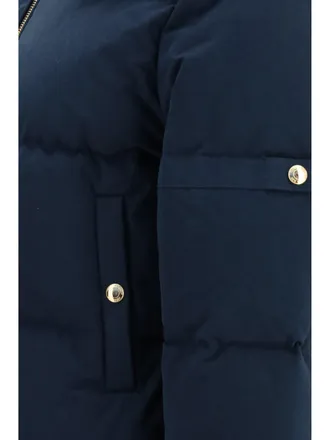 Thom Browne Waxed Cotton Puffer Jacket - Navy