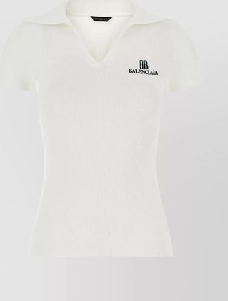 Balenciaga collared neck ribbed texture short sleeves polo