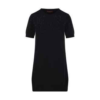 Gucci Fine Wool Dress with GG Crystals - female - Gucci - Knitted Dresses - Black - XS - Dresses