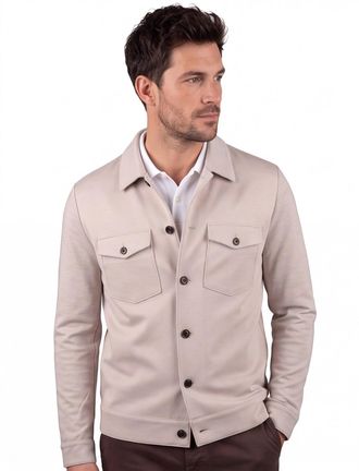 Blue industry beige overshirt borstzakken