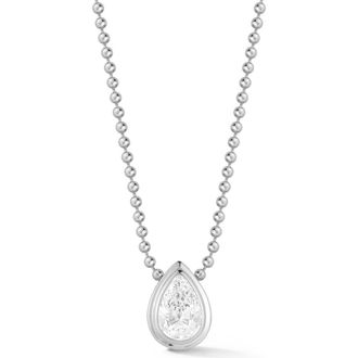 Glaze Jewelry Pear Cut Moissanite Pendant Necklace in Silver at Nordstrom Rack