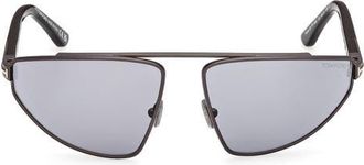 Tom Ford Parker 64mm Oversize Pilot Sunglasses in Dark Ruthenium/smoke Lens at Nordstrom