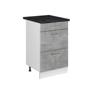 Vicco Mueble Bajo De Cocina R-line, Hormig&oacute;n/blanco, 50 Cm Encimera Antracita, Vicco