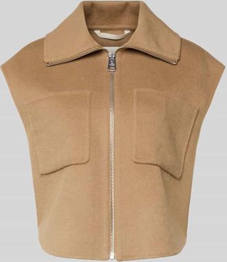 Marc O'Polo Boxy Fit Weste aus Woll-Mix in Beige, Größe 34
