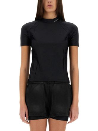 Alexander Wang Fitted Black T-Shirt With Logo Details