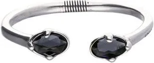 UNOde50 Sterling Silver Plated Rigid Bracelet with Black Crystals at Nordstrom, Size Medium