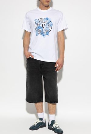 Versace Jeans Couture T-shirt With Print, Mens, White