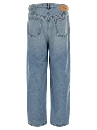 Ami Wide-Leg Cotton Jeans - Light Blue
