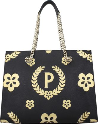 Pollini Borse a Spalla Donna PVC Nero/Oro