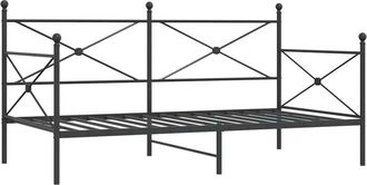 vidaXL Day Bed without Mattress Black 100x200 cm Steel Vidaxl