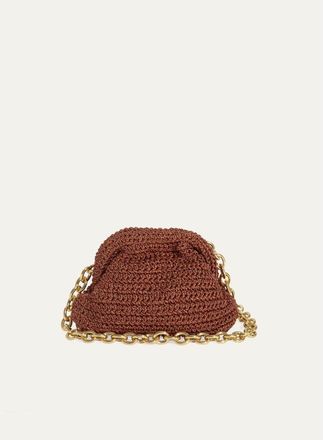 Maria La Rosa Rust Mini Game Metallic Crochet Clutch