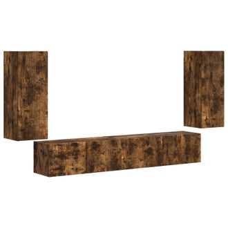 vidaXL Conjunto De Mueble De Tv 4 Pcs Roble Ahumado Vidaxl