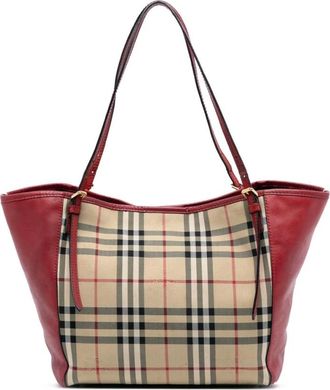 Burberry Pre-owned Tote Bags, female, Brown, Size: ONE SIZE Pre-owned Leather Trimmed Tote Bag
