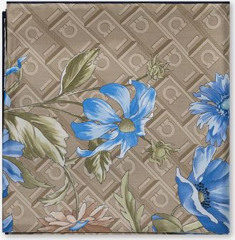 Ferragamo Quadratisches Seidentwill-Tuch Monoflow