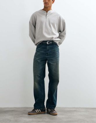 Carhartt Work in Progress Jeans semplici dritti comodi lavaggio scuro-Blu