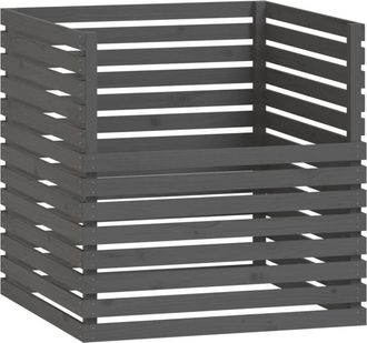 vidaXL Vidaxl - Compostiera Grigia 100x100x102 cm in Legno Massello di Pino