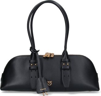 Pinko Structured Black Handbag With Versatile Carrying Options