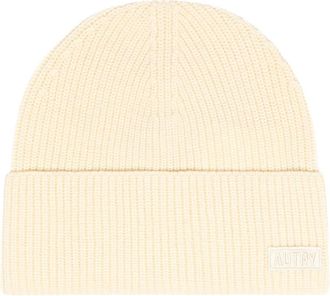 Autry Geribbelde muts - Heren - Accessoires - Beige - Maat: ONE Size Wol
