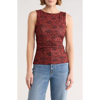 Madewell Ruched Floral Top in Ground Madder at Nordstrom Rack, Size Xx-Large