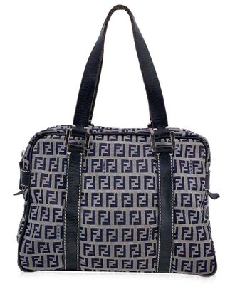 Fendi Fendi Blue Cotton Ff Handbag (Authentic Pre-Loved)