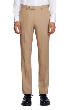 Sandro Wool suit trousers in Beige at Nordstrom, Size 46