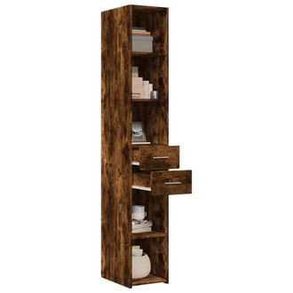Berkfield Home Highboard Smoked Oak 30x42.5x185 cm Engineered Wood in Brown