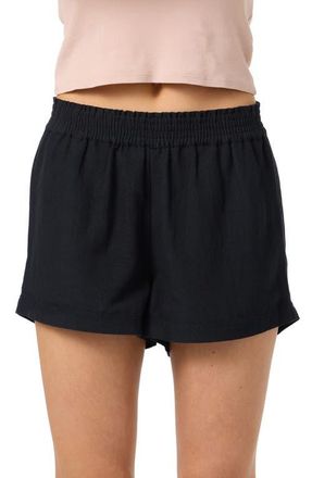 O'Neill Sanders Smocked Waist Shorts in Black at Nordstrom, Size Xx-Large