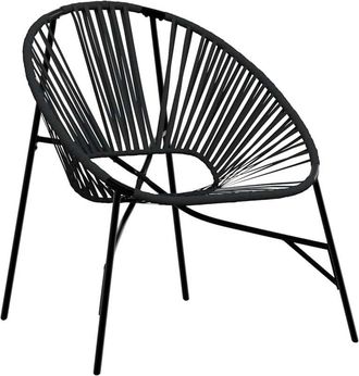 vidaXL Vidaxl - Silla De Jard&iacute;n Con Forma De Huevo De Rat&aacute;n Sint&eacute;tico Negro