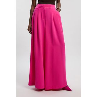 Karen Millen Wide Leg Trouser in Pink at Nordstrom, Size 10