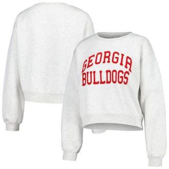 ZooZatZ Womens ZooZatz Oatmeal Georgia Bulldogs Core Chenille Cropped Pullover Sweatshirt at Nordstrom, Size X-Large