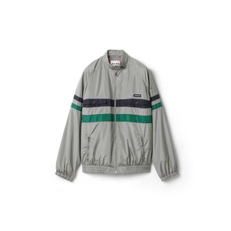 Miu Miu Technical Silk Blouson Jacket, Woman, Lead Gray, Size 36