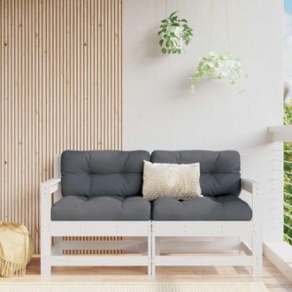 vidaXL Vidaxl - Sillones De Jard&iacute;n Con Cojines 2 Uds Madera Maciza Pino Blanco