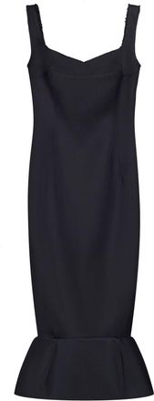 Marni flounce-hem sheath midi dress - women - Viscose/Cotton - 42 - Black