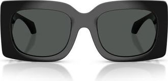 Versace 54mm Square Sunglasses in Black /Dark Grey at Nordstrom