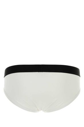 Dsquared2 Mens White Stretch Cotton Brief Exterior: Elastane Costumi Da Bagno
