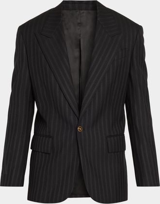 Versace Men & apos;s Wool Pinstripe Single-Button Evening Jacket