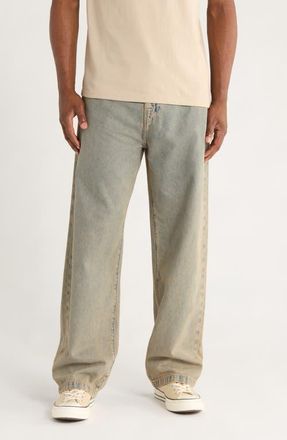 Carhartt Work in Progress Landon Wide Leg Jeans in Blue/leather (Garment Dyed) at Nordstrom, Size 36