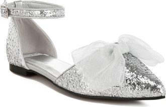 Rag & Co. Valleta Bow Flat in Silver at Nordstrom Rack, Size 10