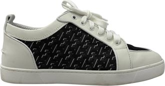 Christian Louboutin Pre-owned Mens Rantulow Rubber-Trimmed Sneakers in White Leather - Multicolour Sheepskin - Size EU 42