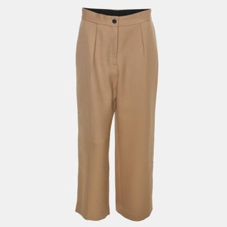 Maje Khaki Brown Rib Knit Wide Trouser