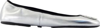 Tory Burch Minnie Travel Ballet - Dames - Ballerinas - Grijs - 36 EU - Leer - Schoenen