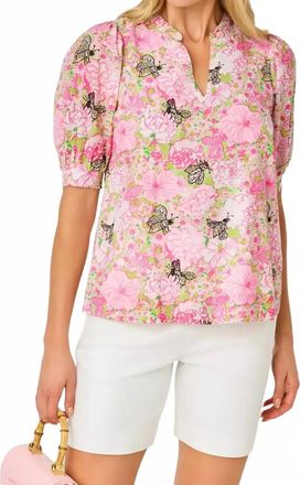 Lilly Pulitzer Brinelle Top In Pistachio Macaron Bees Knees