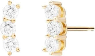 Melissa Kaye Orecchini Triplet a bottone in oro 18 carati con diamanti