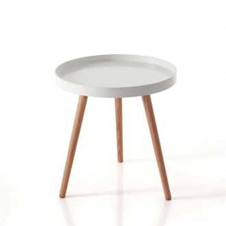 Oresteluchetta Tavolino rotondo da salotto con gambe in legno massello Lexy Round