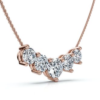 Pompeii3 3Ct Silvie Diamond Necklace 14k Gold 18 Lab Grown EF/VS