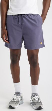 Carhartt Work in Progress Chase Swim Trunks in Shady Purple/gold at Nordstrom, Size X-Large