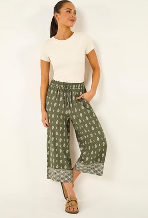 Roman Aztec Print Cropped Trouser